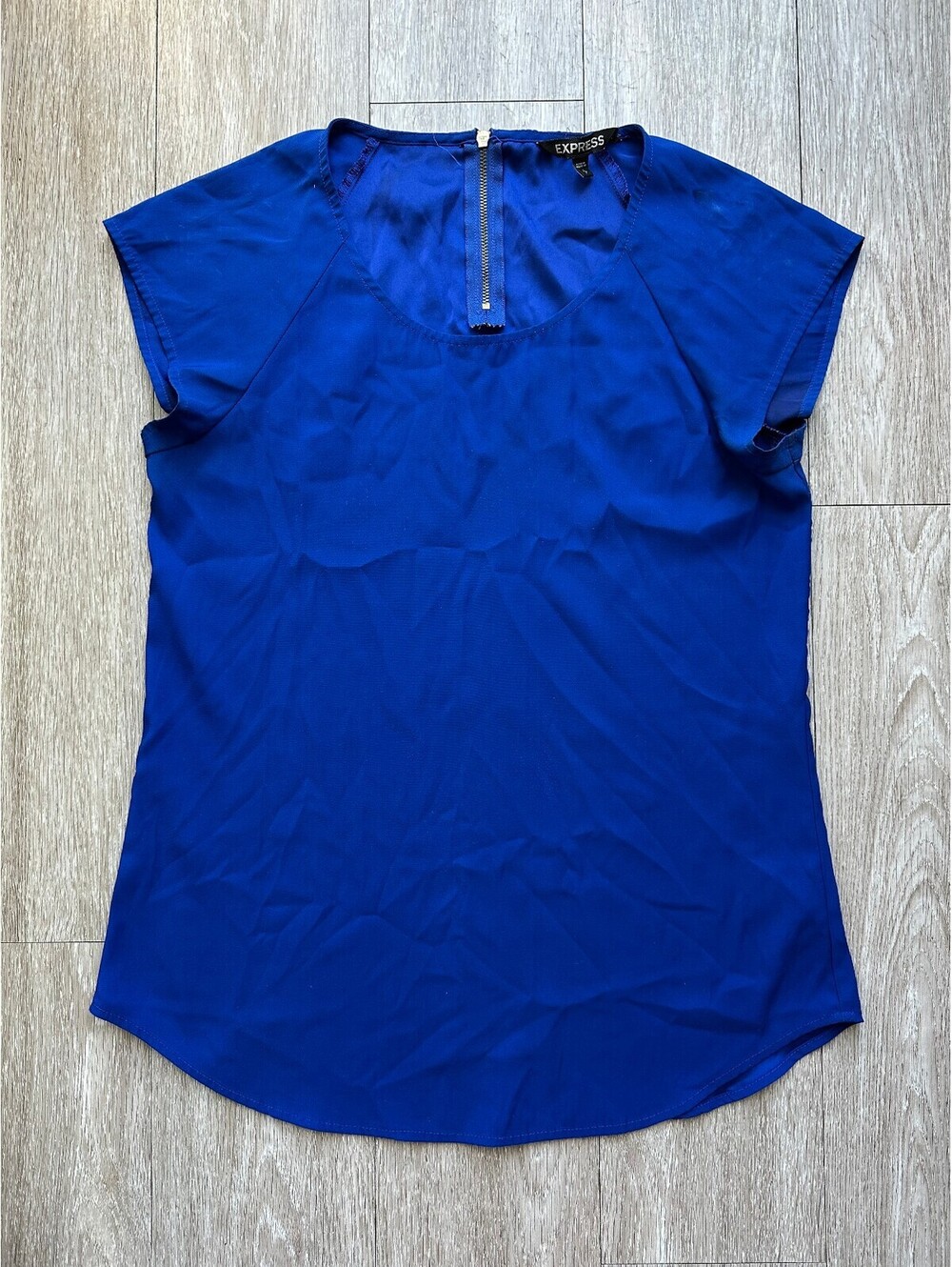 Express Women's royal blue short sleeve blouse